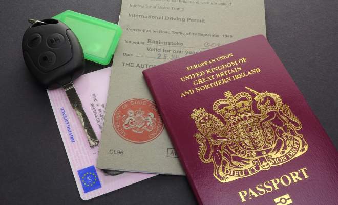 International driving permit and passport