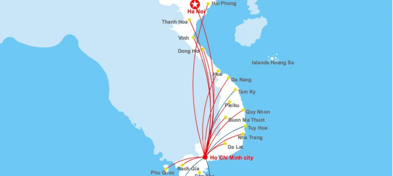 Site - map of Vietnam Airlines domestic routes